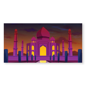 Twilight Taj Mahal Canvas Art Clock Canvas
