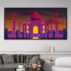 Twilight Taj Mahal Canvas Art Clock Canvas
