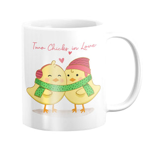 Two Chicks in Love Mug Mug White Clock Canvas