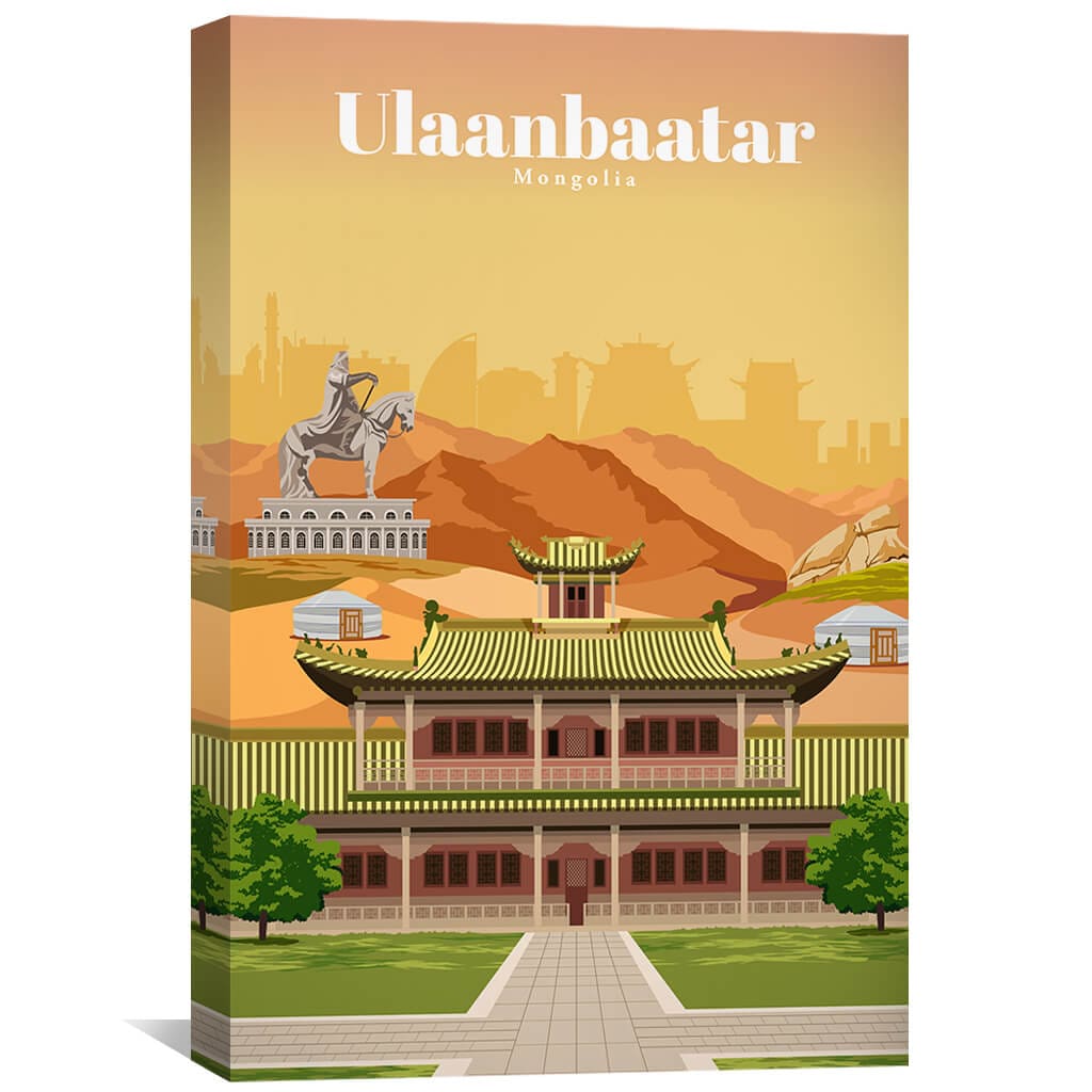 Ulaanbaatar Canvas - Studio 324 Art 30 x 45cm / Unframed Canvas Print Clock Canvas