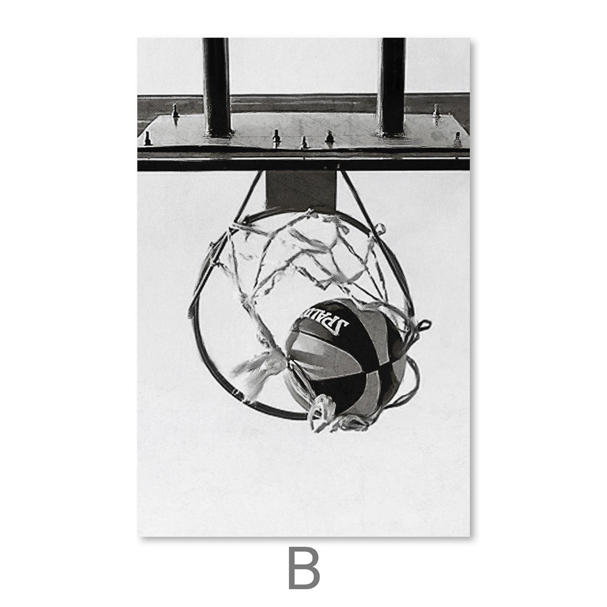 Under the Hoops Canvas Art B / 30 x 45cm / Unframed Canvas Print Clock Canvas