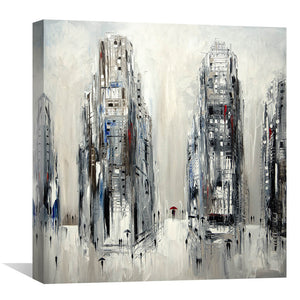 Under Umbrella Oil Canvas Art 30 x 30cm / Unframed Canvas Print Clock Canvas