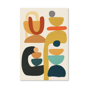 Undulating Shapes Canvas Art Clock Canvas