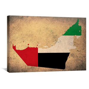 United Arab Emirates Canvas Art 45 x 30cm / Unframed Canvas Print Clock Canvas