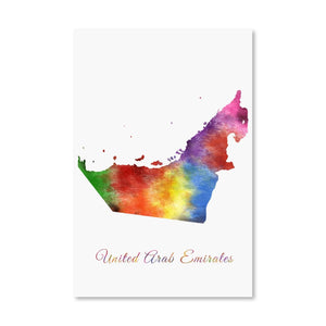 United Arab Emirates Rainbow Canvas Art Clock Canvas