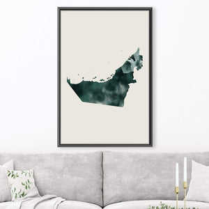 United Arab Emirates Watercolor Canvas Art Clock Canvas