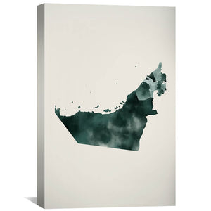 United Arab Emirates Watercolor Canvas Art 30 x 45cm / Unframed Canvas Print Clock Canvas