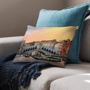 Venice Bridge Cushion Cushion 48 x 33cm Clock Canvas