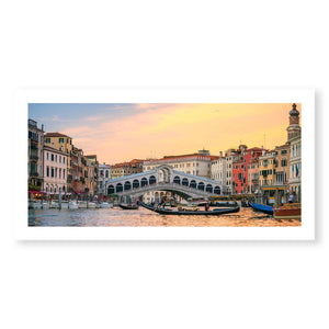 Venice Bridge Print Art Clock Canvas