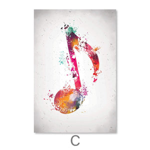 Vibing Musical Notes Canvas Art C / 40 x 60cm / Unframed Canvas Print Clock Canvas
