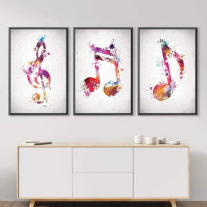 Vibing Musical Notes Canvas Art Clock Canvas