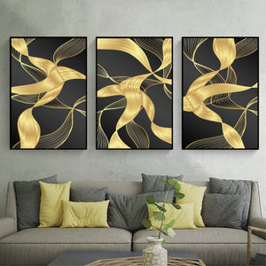 Vibrant Waves Canvas Art Set of 3 / 40 x 60cm / Unframed Canvas Print Clock Canvas