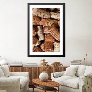 Vino Corks Print Art Clock Canvas