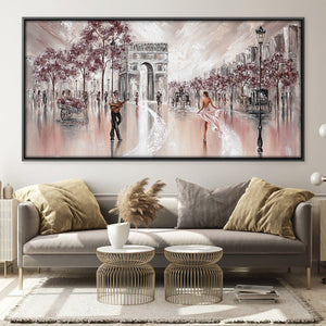 Vintage Flair Paris Canvas Art 50 x 25cm / Unframed Canvas Print Clock Canvas