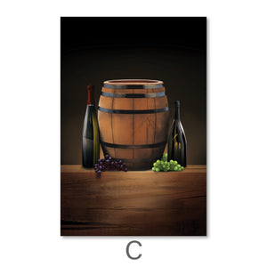 Vintage Wine Canvas Art C / 40 x 50cm / No Board - Canvas Print Only Clock Canvas