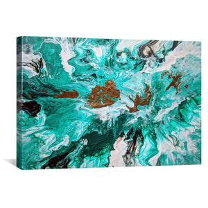 Viridian Splashes Canvas Art Clock Canvas