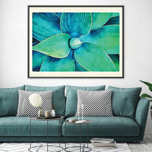 Viridian Starburst Canvas Art 45 x 30cm / Unframed Canvas Print Clock Canvas