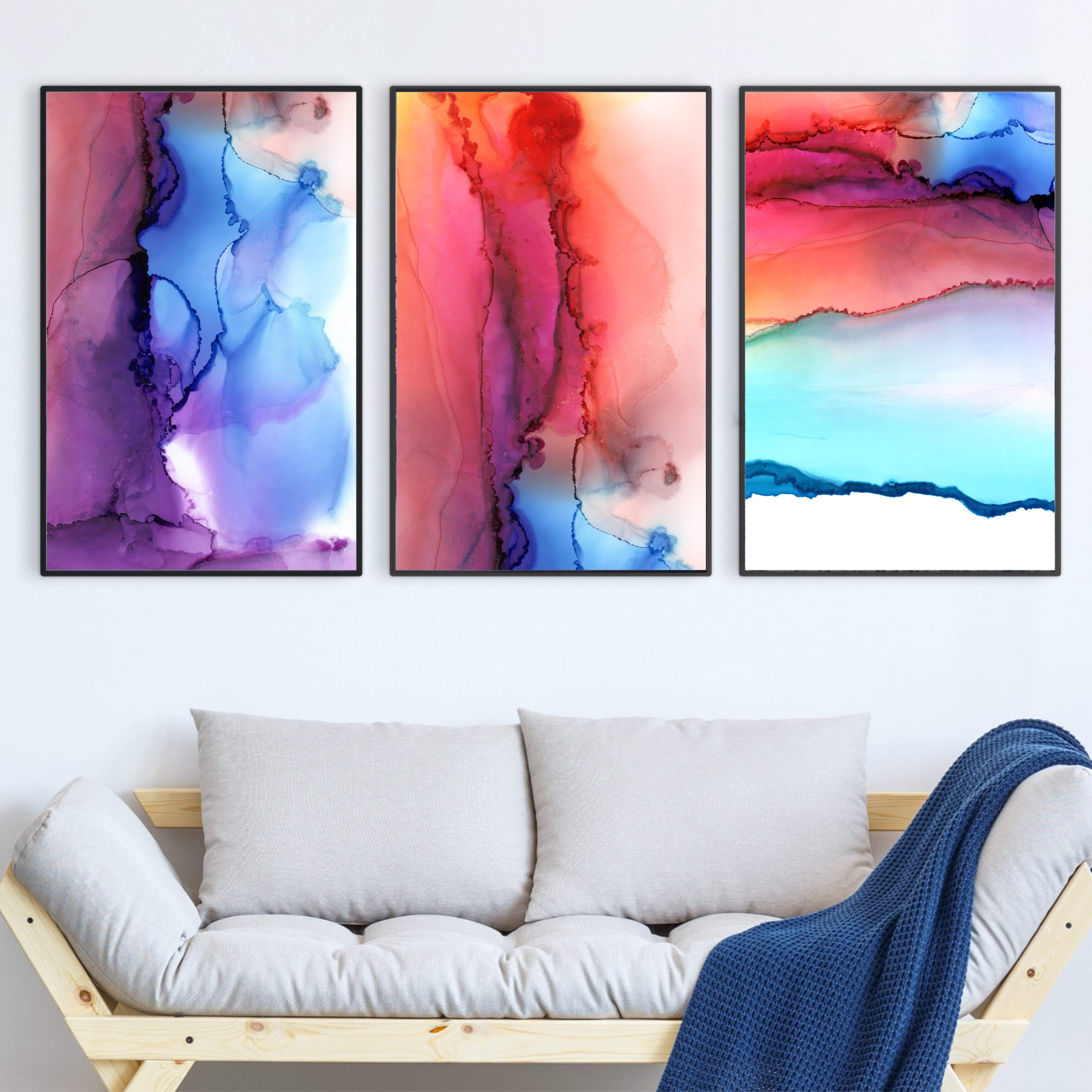 Viva Canvas Art Set of 3 / 40 x 50cm / No Board - Canvas Print Only Clock Canvas