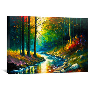 Vivid Forest Canvas Art Clock Canvas