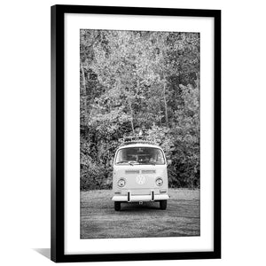 VW Autumn Print Art Clock Canvas