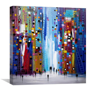 Walking Through the Night Canvas Art 30 x 30cm / Unframed Canvas Print Clock Canvas