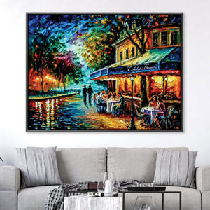 Warm Paris Nights Canvas Art Clock Canvas