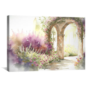 Watercolor Arch Canvas Art Clock Canvas