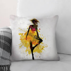Watercolor Ballerina C Cushion Cushion Cushion Square Clock Canvas