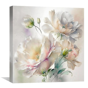 Watercolor Florals Canvas Art Clock Canvas