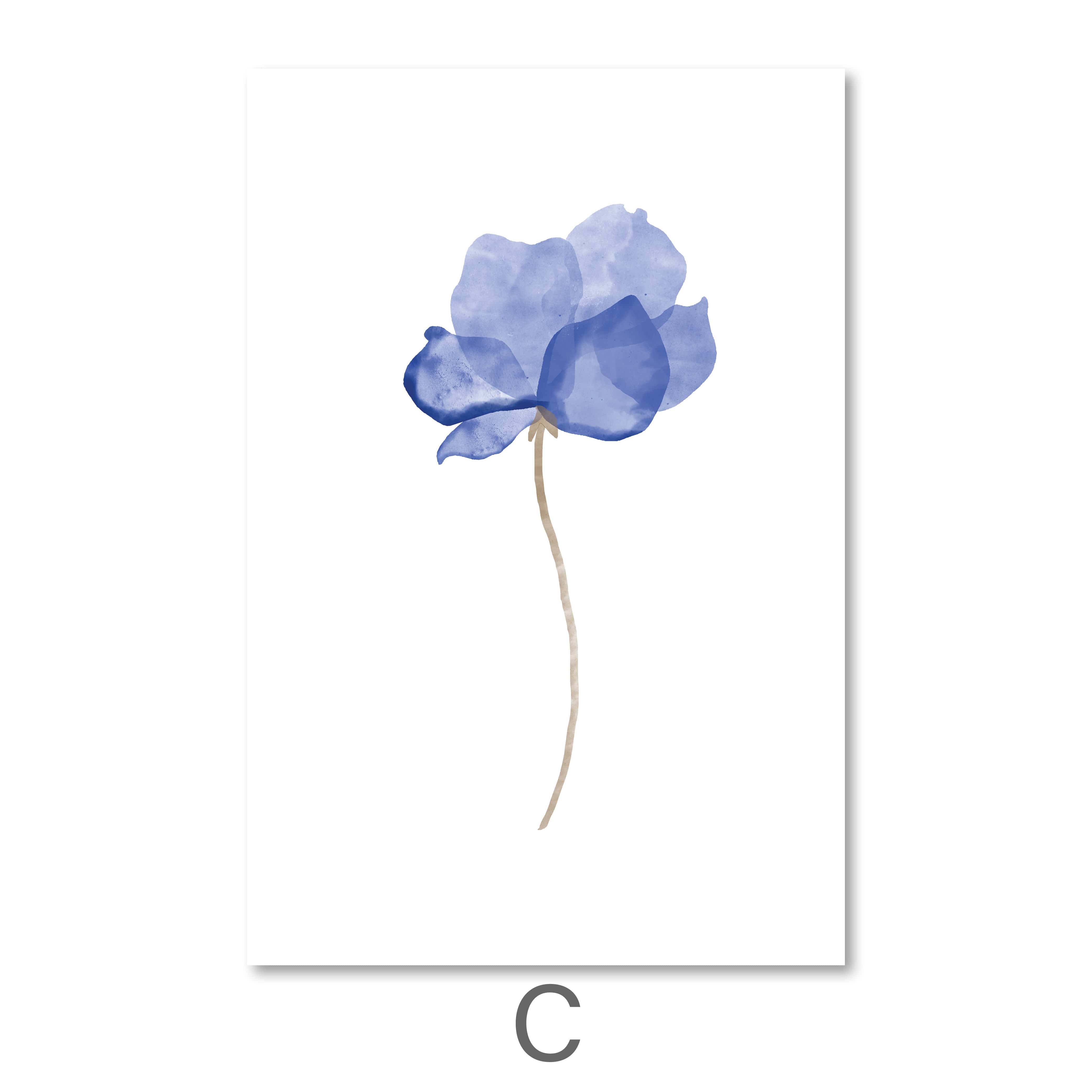 Watercolor Flowers Canvas Art C / 40 x 50cm / No Board - Canvas Print Only Clock Canvas