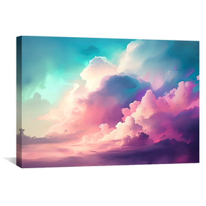 Watercolor Skies Canvas Art Clock Canvas