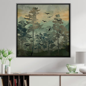 Watercolor Terrain Canvas Art Clock Canvas