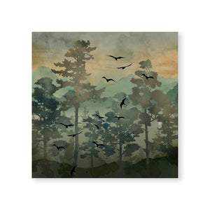 Watercolor Terrain Canvas Art Clock Canvas