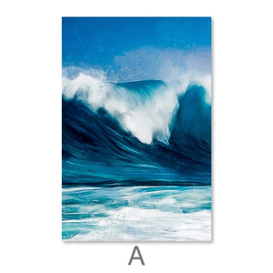 Waves Canvas Art A / 30 x 45cm / Unframed Canvas Print Clock Canvas