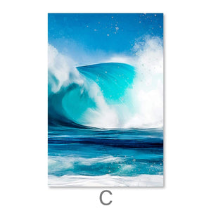 Waves Canvas Art C / 30 x 45cm / Unframed Canvas Print Clock Canvas