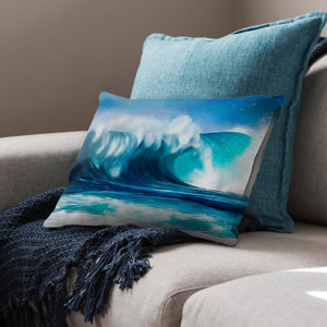 Waves Cushion - Single Panel Cushion Cushion Landscape Clock Canvas