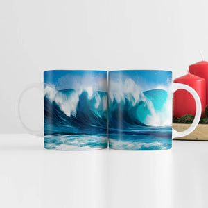 Waves Mug Mug White Clock Canvas