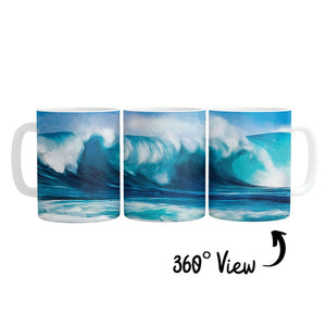 Waves Mug Mug White Clock Canvas