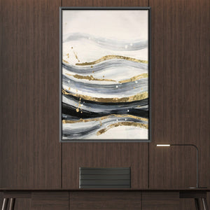 Waves of Gold Oil Painting Oil 30 x 45cm / Oil Painting Clock Canvas