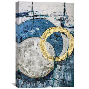 Wheels of Abstract Oil Painting Oil Clock Canvas