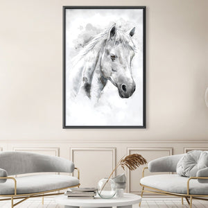 White Bronco Canvas Art 30 x 45cm / Unframed Canvas Print Clock Canvas