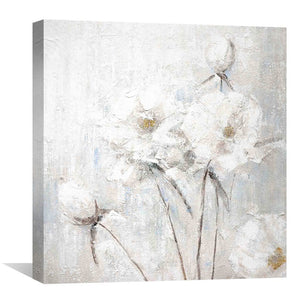 White Garden Oil Painting Oil Clock Canvas