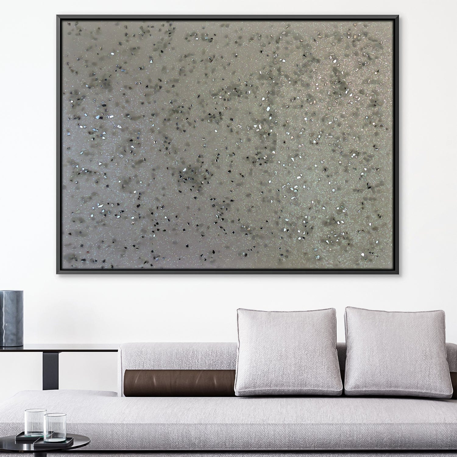 White Glam Canvas Art 45 x 30cm / Unframed Canvas Print Clock Canvas