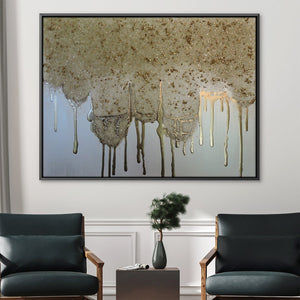 White Gold Canvas Art 45 x 30cm / Unframed Canvas Print Clock Canvas