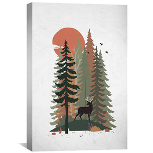 Wild Deer Canvas Art Clock Canvas