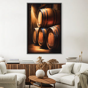 Wine Barrels Canvas Art Clock Canvas