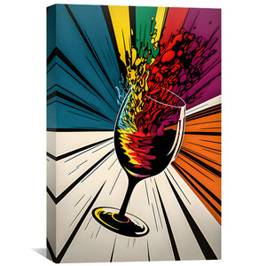 Wine Blast Canvas Art Clock Canvas
