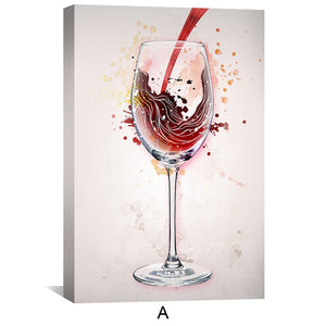 Wine Night Canvas Art A / 30 x 45cm / Unframed Canvas Print Clock Canvas