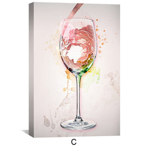 Wine Night Canvas Art C / 30 x 45cm / Unframed Canvas Print Clock Canvas