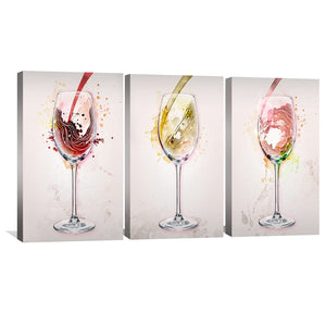Wine Night Canvas Art Clock Canvas
